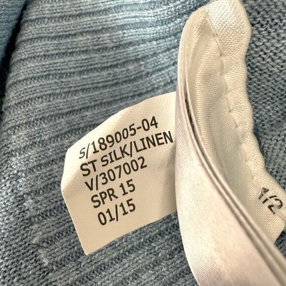 Banana Republic Sweater Men’s LARGE Light Blue Silk Linen Blend V Neck - Picture 5 of 5